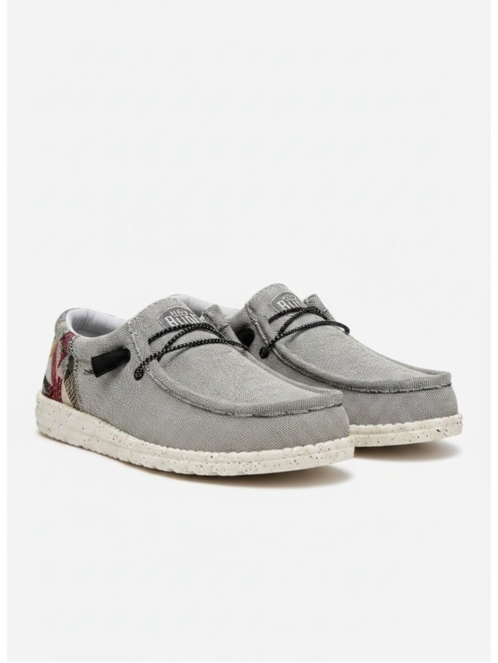 Hey Dude Wally Funk Etno Grey Mens 9 Casual Slip On Loafers Flex Fold Shoes